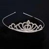 Moda Coreana Accesorios para el Cabello de Princesa Corona Simple Corona de Cumpleaños Diadema Tocados Aleación Pedrería Corona Pequeña para Niños
