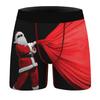 Suministro directo transfronterizo ropa interior transpirable para hombre cómoda elástica nuevo pelo verde extraño Navidad estampados digitales boxers al por mayor