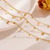 Corrente de clavícula superbonita com manchas peça geométrica redonda quadrada pingente em formato de gota temperamento colar compacto disco banhado em aço titânio