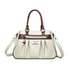 Bolsa de mão feminina 2026 novo estilo, bolsa tote plissada da moda para mulheres de meia-idade e idosas, bolsa de ombro, bolsa transversal, grande capacidade