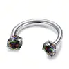 Anillo Súper Brillante de Herradura Perforación Labial F136 Aleación de Titanio Transfronterizo Zirconia Incrustada Perforación Hélice Oído Venta al por Mayor Joyería para Piercings en Stock