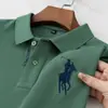 Paisenlong Fornecimento Transfronteiriço de Primavera e Verão 220g Algodão Puro Gola Pérola Grossa Bordada Camisa Polo Masculina Manga Curta Polo Masculino