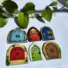 Transfronterizo 6 Piezas Mini Puerta de Entrada de Hada Decoración Estilo Marco de Puerta de Elfo Ángel Boda Enano Puerta de Madera