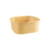 Caixas quadradas de papel kraft para salada de frutas, para viagem e marmitas, descartáveis, de grau alimentício, espessadas, disponíveis para atacado