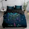 Impresión digital transfronteriza juego de tres piezas atrapasueños mandala floral bohemio pluma colcha ropa de cama al por mayor