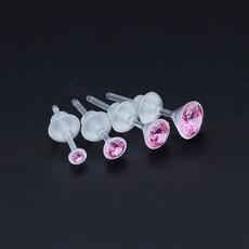 日韩新品镶锆石树脂耳钉 环保防过敏PC进口材料 气质优雅饰品配件