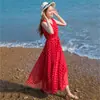 Vestido de Gasa con Puntos de Ola Muy de Hada Fresco de Verano Vestido Francés de Platycodon Francés Nicho Vestido de Playa para Vacaciones en la Costa