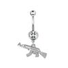 Europa y Estados Unidos transfronterizo AliExpress nuevo anillo de ombligo de diamante de pistola perforación hebilla de ombligo 5 colores opcionales anillo de ombligo al por mayor