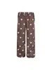Pantalones Casuales de Pierna Ancha con Cordón y Estampado Completo de Lunares Estilo Retro Americano para Mujer, Nuevo Modelo de Primavera con Diseño de Hello Kitty con Pedrería, Pantalones Fluidos de Largo Hasta el Suelo