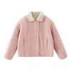 Abrigo de lana de cordero con solapa estilo coreano de la Princesa Yuanyuan, nuevo modelo de invierno, chaqueta engrosada con forro de piel, top versátil