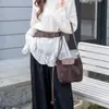 Bolso de Calabaza de Piel de Vaca Esmerilada para Mujer, Bolso Cubo de Nicho de Gama Alta, Bolso de Hombro Cruzado Versátil para Otoño e Invierno, Retro