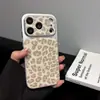 Estilo Coreano Glitter Galvanizado Estampa de Leopardo Adequado para Capa de Celular Apple 17 Pro Max iPhone 16 À Prova de Choque 15 Criativo 14 Capa Dura