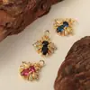 Europa y Estados Unidos venta caliente cobre micro incrustación joyería de moda para mujer lujo ligero incrustado circonita chapado en oro lindo colgante de abeja venta al por mayor