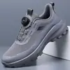 Zapatos de senderismo de corte bajo, suela blanda, antideslizantes, resistentes al desgaste, con hebilla de rotación lateral, nuevos zapatos para caminar por senderos al aire libre para hombre