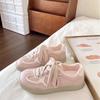 Zapatillas de entrenamiento Zhongde originales para mujer, pequeñas, de otoño 2024, nuevas, con cordones y suela suave, informales, blancas y combinables.
