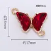 Super Flash Más Vendido Colgante de Mariposa con Diamantes de Cristal Accesorios DIY Aleación Electrochapada Colgante Doble Oblicuo Collar Pendientes