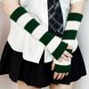 Nuevo Estilo 30cm de Ancho Rayas Juego de Brazos de Longitud Media Cálido Otoño e Invierno Estilo Coreano Japonés Jk Tejido Montón Juego de Brazos