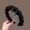 Diadema plisada de malla con pedrería estilo francés elegante, diadema elegante para lavarse la cara, accesorio de pinza para el pelo de diseño de nicho de alta gama