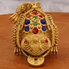 Atacado de Sapo Oco com Ponta Dourada e Diamantes, Artesanato de Animal de Estimação para Chá que Morde Dinheiro, Enfeites de Metal para Mesa de Escritório