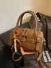 Bolsa Boston Retro Maillard, Bolsa de Mão Feminina Outono/Inverno 2026, Bolsa Tote Pequena, Estilo para o Dia a Dia, Alto Padrão, Luxo Leve
