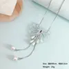 Cadena de Suéter Simple con Colgante de Perla Collar Largo Nicho Versátil Cadena Hueso de Serpiente Accesorios para Ropa Venta al por Mayor