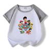 Wang Wang equipe infantil manga curta terno infantil verão estilo ocidental novo pequeno e médio porte crianças shorts casual moda duas peças na moda