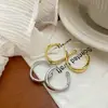 Pendientes de Plata de Ley 925 con Cierre de Mariposa Diseño Geométrico Simple Irregular en Forma de C Pendientes Versátiles Simples de Alta Gama para Uso Diario