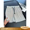 Shorts de Tricô Patchwork Xadrez Estilo Americano para Homens, Design Fino de Verão, Calças Capri Respiráveis, Calças Esportivas de Perna Reta