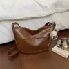 Bolsa de Bolinho Estilo Coreano Tendência Novo Estilo Grande Capacidade Couro Macio Fashionável Bolsa de Ombro Único Temperamento Simples Nicho Bolsa de Axila para Mulheres