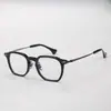 Armações de Óculos de Titânio Puro para Homens, Estilo Retrô, Armações de Titânio Aro Completo, Podem Ser Personalizadas com Lentes de Grau
