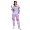 Venta al por mayor transfronteriza de ropa deportiva vintage para mujer, conjuntos casuales hip-hop con bloques de color, disfraces de actuación para fiestas de Halloween