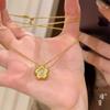 Loja de ouro Jin Yan com colar de flor de ouro pequeno trefilado com broca de ouro de areia, pulseira de joias de ameixa de alta qualidade para namorada