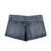 Ropa de mujer transfronteriza al por mayor estilo europeo y americano 2026 primavera nueva moda shorts versátiles de mezclilla rotos con cinturón