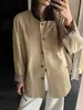 Han Xun Xianqiu Re-Rosnando Gola de Veludo Color Block Trench Coat de Algodão e Linho 2026 Novo Versátil Jaqueta Oversized 27380