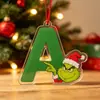 Pingente de Letra de Acrílico Monstro Peludo Verde de Natal Transfronteiriço 2 Estilos Enfeite de Árvore de Natal Decoração de Presente de Feriado Transfronteiriço