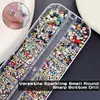 Joyería para Uñas Base Dorada Diamante de Color Punta Diamantada Caja de 12 Compartimentos Tamaño Mixto Decoración de Uñas Destellante Exclusivo para Salón de Uñas