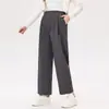Foto real calça para grávidas não aperta a barriga primavera e outono roupa externa 2025 nova sem barriga calça de perna larga roupa de grávida primavera e verão