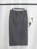 En Stock, la "Falda Lápiz Inteligente" Es una Prenda Práctica y Elegante Que Te Hace Ver Más Delgada. Falda de cintura alta, corte recto, con abertura trasera, hecha de material de lana, de longitud 7/8 para mujer en invierno.
