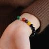 Pulsera Explosiva de los Cinco Dioses de la Riqueza Ágata Negra Natural Año de Nacimiento Pulsera Versátil Ágata Roja Pulsera para Hombres y Mujeres