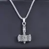 Pingente de Caveira e Cruz em Aço Inoxidável Aço Titânio Masculino e Feminino Hip-Hop Retrô Personalizado Moda de Rua Colar Longo