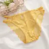 Nova Roupa Íntima com Bainha de Renda para Mulheres, Sexy Puro Desejo Cetim Recorte Alta Elasticidade Algodão Entrepernas Calcinhas para Mulheres