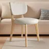Cadeira escandinava de madeira maciça, cadeira de jantar simples e moderna, cadeira com encosto da moda estilo italiano para restaurante e uso doméstico, luxo leve, cadeira maçã creme