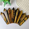 Venda Quente Transfronteiriça Pedra Bruta de Cristal Natural Bastão Polido Olho de Tigre Amarelo e Azul Decorações de Ornamentos para Mesa de Escritório em Casa Atacado