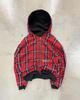 Sudadera con capucha compuesta de doble cara casual retro americana única para hombre, chaqueta de cremallera de moda de otoño e invierno