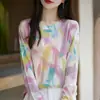 Camiseta Básica Feminina Manga Longa Gola Redonda Cor Sólida Camada Base Primavera Outono Malha Fina Top Temperamento Estilo Preguiçoso Roupa de Baixo