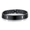 Pulsera de acero inoxidable para hombre personalizada estilo japonés y coreano de venta caliente transfronteriza negra lisa con grabado DIY joyería popular