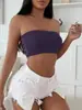 Comercio Exterior Transfronterizo Europeo y Americano Temu Más Vendido Bandeau Sin Costuras Hueco Transpirable Alta Elasticidad Ropa Interior Bandeau para Uso Diario