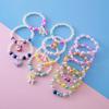 Pulseira para Meninas Atacado 24 Nova Pulseira Fofa com Pingente de Desenho Animado Passante Contas Coloridas Pérola Falsa Pulseira de Contas para Crianças