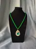Colar Versátil de Alto Padrão Outono e Inverno Estilo Étnico Corrente Longa para Suéter Pingente de Franja Ruyi Verde Acessórios de Vestuário Joias