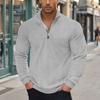 Suéter Casual Retro Americano de Punto Grueso con Cuello, Cremallera, Manga Larga, Holgado, Transfronterizo, para Otoño e Invierno